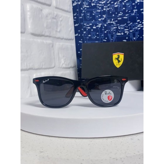 Ray-Ban RB4413M (Square Frame with Red Temple Tips)